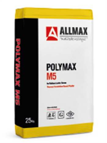 Allmax 25/1 Polymax Isı Yalıtım Levha Sıvası M5 Çimento Esaslı
