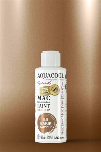 Aquacool Trend  M.a.c  Su Bazlı Akrilik Metalik Boya 500 Ml + Rulo 10 Cm + 2 Adet Katalizör + Boyacı Tavası Hobi Boya Seti