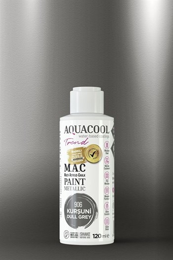 Aquacool Trend  M.a.c  Su Bazlı Akrilik Metalik Boya 120 Ml + Rulo 10 Cm + 2 Adet Katalizör + Boyacı Tavası Hobi Boya Seti