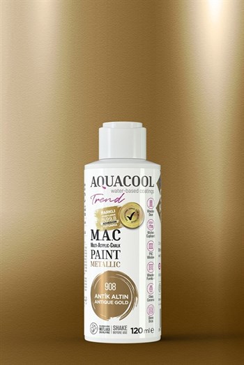 Aquacool Trend  M.a.c  Su Bazlı Akrilik Metalik Boya 120 Ml + Rulo 10 Cm + 2 Adet Katalizör + Boyacı Tavası Hobi Boya Seti